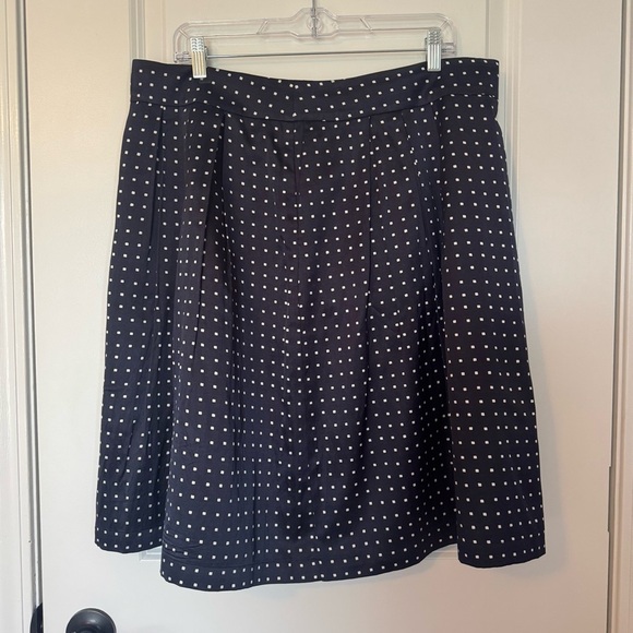 Pendleton Ship Shape Silk Blend Navy and White Polka Dot Skirt Size 18 - Picture 1 of 5